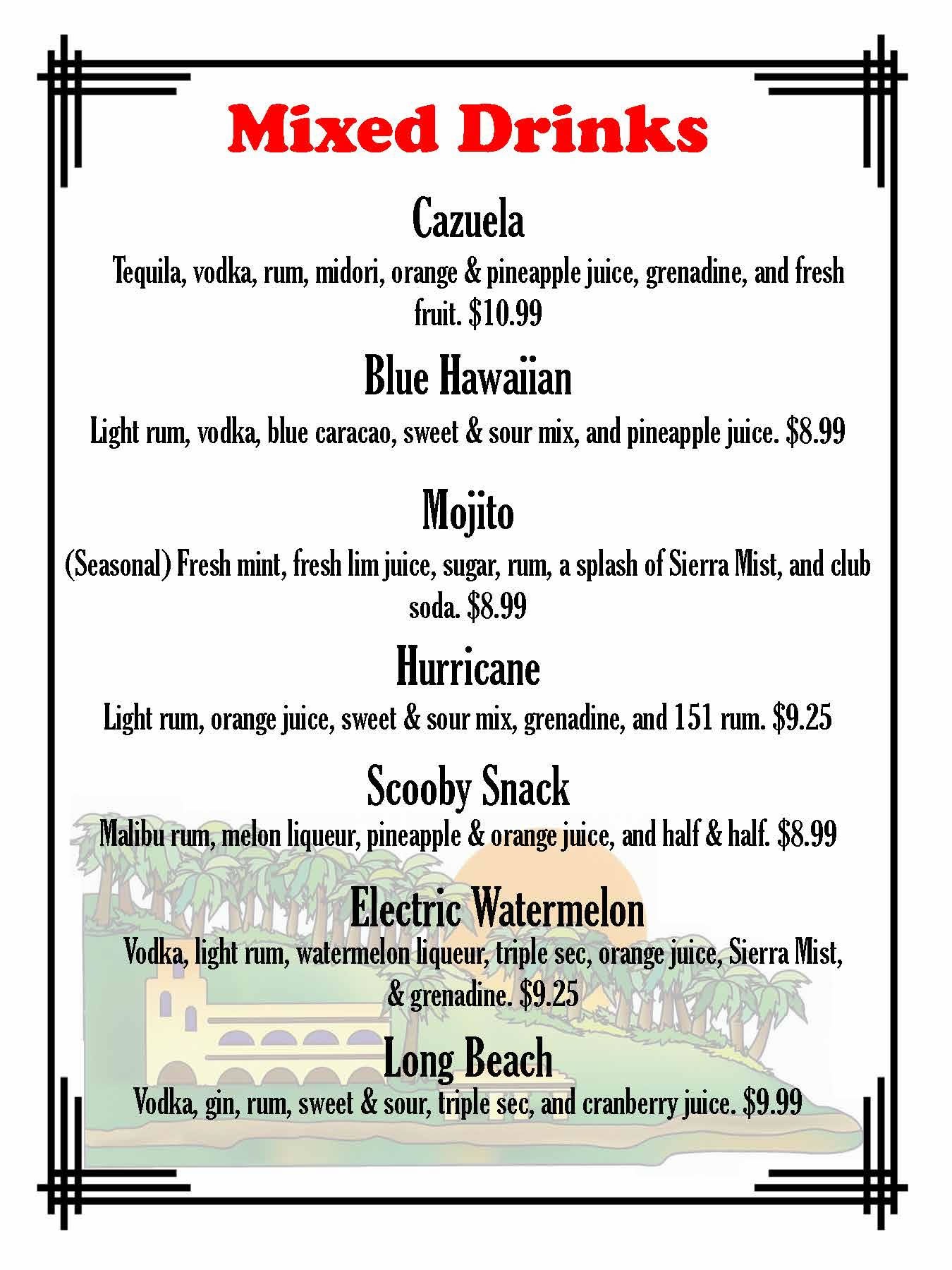 Drink Menu Page 2