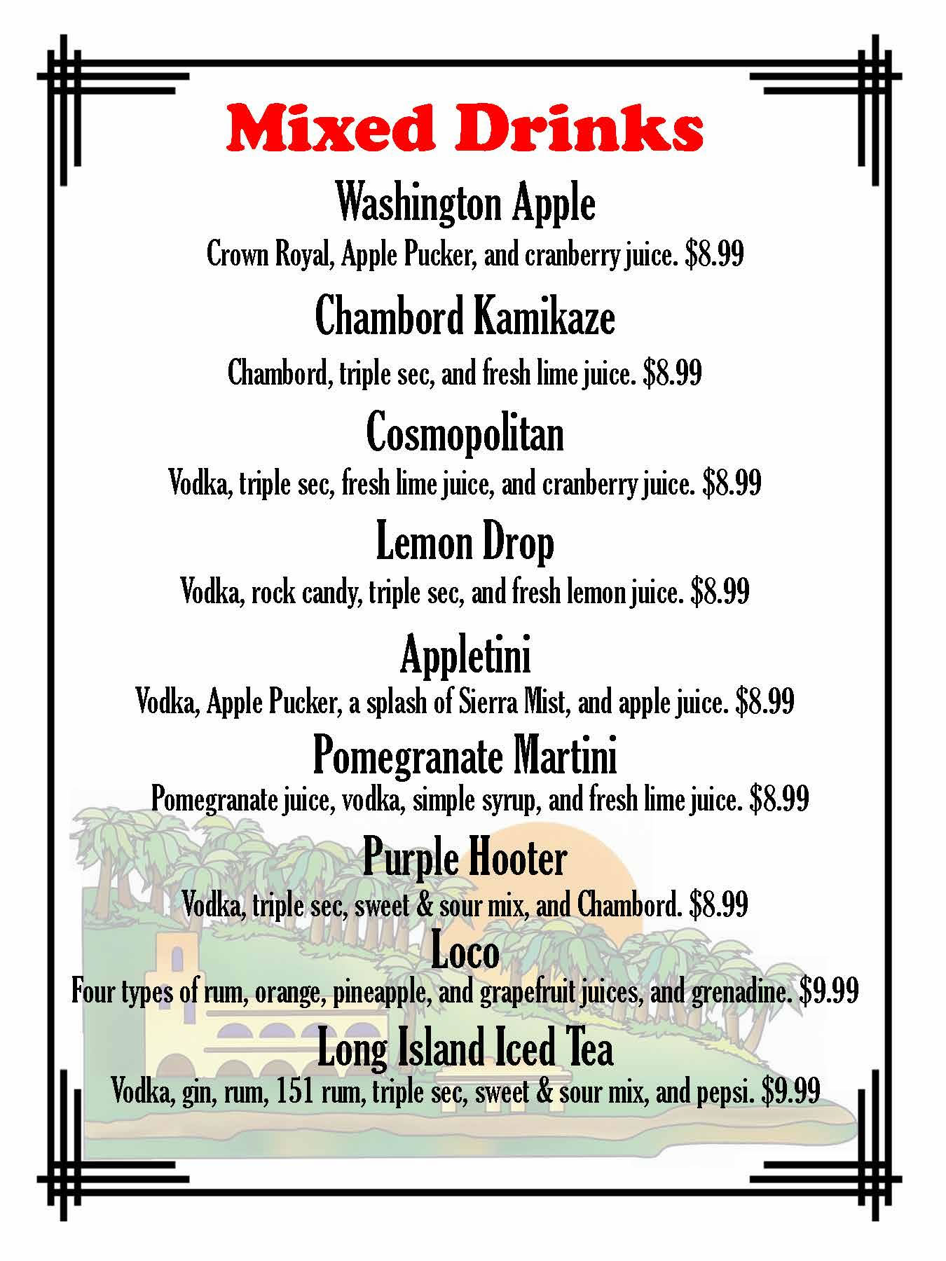 Drink Menu Page 3